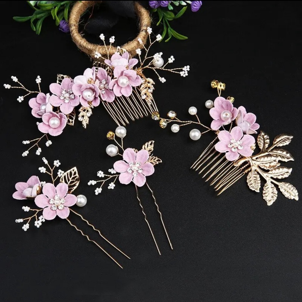 Wedding hair jewelry and N Gold color Leaf Plate Hair jewelry #68